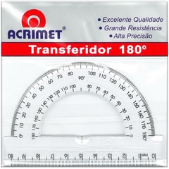 Transferidor Poliestireno 180 Graus Cristal - Acrimet