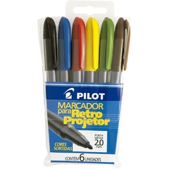 Caneta Retroprojetor 2,0 mm Marcador 6 Cores - Pilot