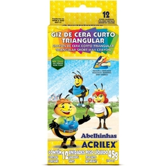 Giz de Cera Curto 12 Cores Triangular 45g 12un - Acrilex