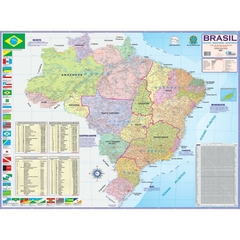 Mapa Periódico Brasil Político/Rodoviário 120x90cm