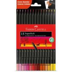 Lápis de Cor Redondo 15Cores Quentes 12un - Faber-Castell