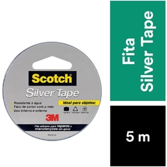 Fita Alta Resistência Cinza Silver Tape Scotch 45mm x 5m 3M - Riscom - Comércio Online