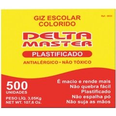 Giz Escolar Cores Master Cx.c/500un. Plast - Delta