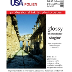 Papel Fotográfico Inkjet A4 Glossy 180g 50fls. - Usa Folien