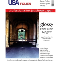 Papel Fotográfico Inkjet A4 Glossy 240g 10fls - Usa Folien