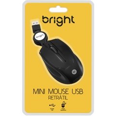 Mouse Mini Óptico USB Brasil 800cpi Retrátil Preto - Bright - comprar online