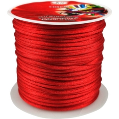 Cordão Cetim 1 mm com 20 m Vermelho - Kit