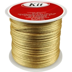 Cordão Cetim 1 mm com 20 m Ouro - Kit