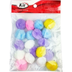 Aviamento Pompom 25mm com 20unid Multicolor - Kit - Riscom - Comércio Online