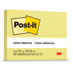 Bloco Autoadesivo Post-It 38x50mm 400fls Amarelo - 3M