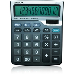 Calculadora de Mesa 12 Dig. Zeta Visor Grande Preta