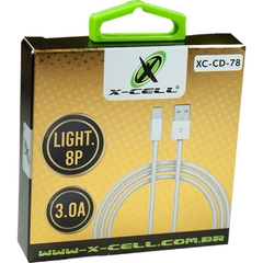 Cabo USB Light 8p 3.0a 1,0m Branco - Flex - Riscom - Comércio Online