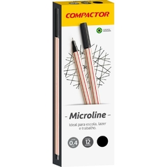 Caneta Ponta Porosa Microline 0,4mm Preta 12un Compactor - comprar online