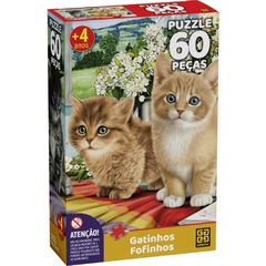 Quebra-Cabeça Cartonado Gatinhos Fofinhos 60pçs - Grow