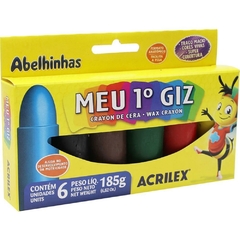 Giz de Cera Gizão Meu 1º Giz 6 Cores 3 Estojos - Acrilex