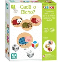 Brinquedo Educativo Cadê o Bicho em Madeira 27pçs