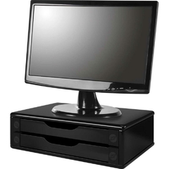 Suporte para Monitor 2 gavetas MDF 39x26x12cm Black Piano - comprar online