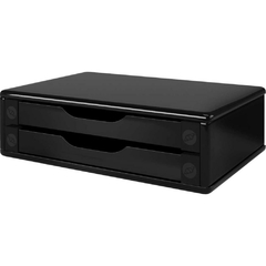 Suporte para Monitor 2 gavetas MDF 39x26x12cm Black Piano