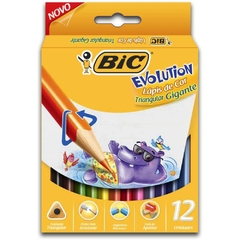 Lápis de Cor Jumbo Evolution Triangular 12 cores 6un - Bic