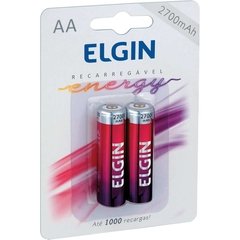 Pilha Recarregável Pequena AA 2500mah 1.2v. c/02 - Elgin