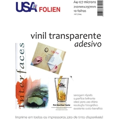 Papel Fotográfico inkjet A4 Vinil Adesivo Transparente