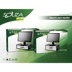 Suporte para Monitor 2 Gavetas 39x26x 12 Mdf Preto Branco na internet