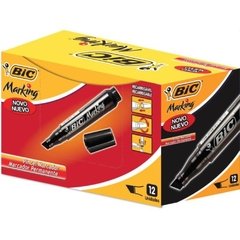 Marcador Permanente Marking Recarregável Preto 12un - Bic