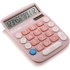 Calculadora de Mesa 12 Dig. Visor Lcd Sol/Bat Rosa Elgin