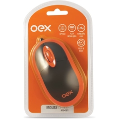 Mouse Ótico USB 1000dpi Preto/Laranja - Newex - comprar online