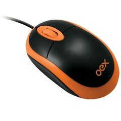 Mouse Ótico USB 1000dpi Preto/Laranja - Newex