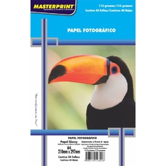 Papel Fotográfico Inkjet A4 Glossy 115 g - Masterprint