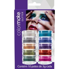 Pintura Facial Glitter Pó 10 Cores - Colormake