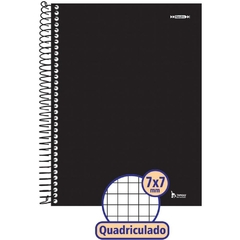 Caderno Quadriculado Universitário Capa Dura 96fls Preto 4un