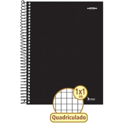 Caderno Quadriculado Universitário 1x1cm 96f Preto 4un Tamoi