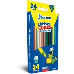 Lápis de cCor Triangular Norma 24 Cores c/Apontador - Waleu