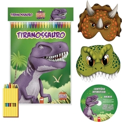 Livro Infantil p/Colorir Super Kit Dinossauros c/ Giz