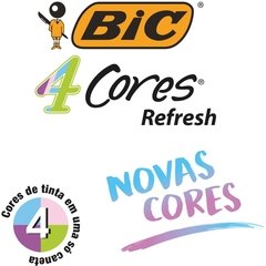 Caneta Esferográfica Bic 4 Cores Refresh Corpo Rosa 12Un Bic na internet