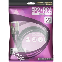 Cabo de Áudio P2 + 2RCA Nickel Fitz 2mts. - Santana Centro - comprar online