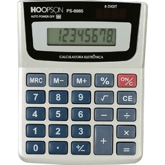 Calculadora de Mesa 8Dig Bateria/Solar Prata - Hoopson