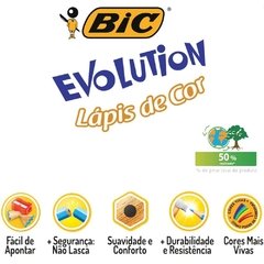 Lápis de Cor Sextavado Evolution 36 Cores - Bic - Riscom - Comércio Online