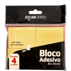 Bloco Autoadesivo Jocar Amarelo 38x50 100fls. - Leonora