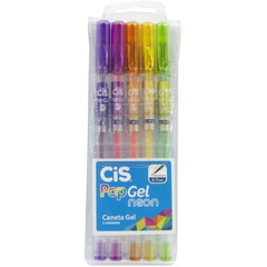 Caneta Gel Cis Pop Neon 5 Cores 0.7mm - Sertic