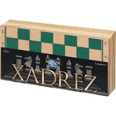 Jogo de Xadrez Oficial Caixa Madeira 40cm - Pais E Filhos