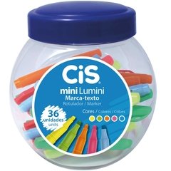 Caneta Marca Texto Cis Mini Lumini 05 Cores 36 Unid