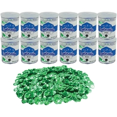 Lantejoula Metalizada Verde Bandeira 10mm. 12 Potes 2g - comprar online