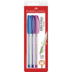 Caneta Esferográfica Colors 1.0mm 3 Cores Faber-Castell