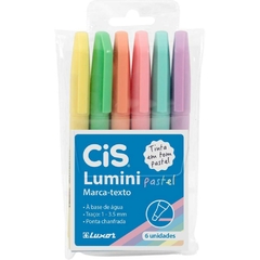 Caneta Marca Texto Cis Lumini Tons Pastel 6 Cores - Sertic - comprar online