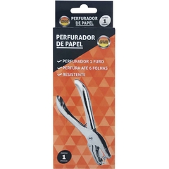 Perfurador de Papel 1 furo Jocar Galvanizado P/6 Fls Leonora