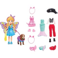 Boneca Polly Kit Polly e Pet com Fantasias - Mattel