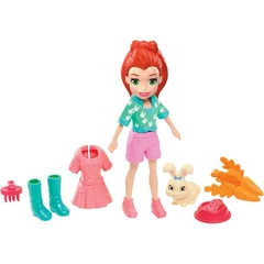 Polly Boneca Lila com Bichinho e Acessórios - Mattel - Riscom - Comércio Online